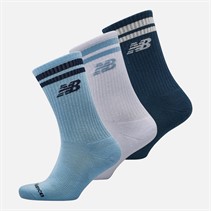 New Balance 3er-Pack Crew Socken mit Streifen jeden Tag Weiß/Blau
