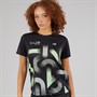 New Balance Womens London Edition Printed NB Athletics Running Top Black/Multi