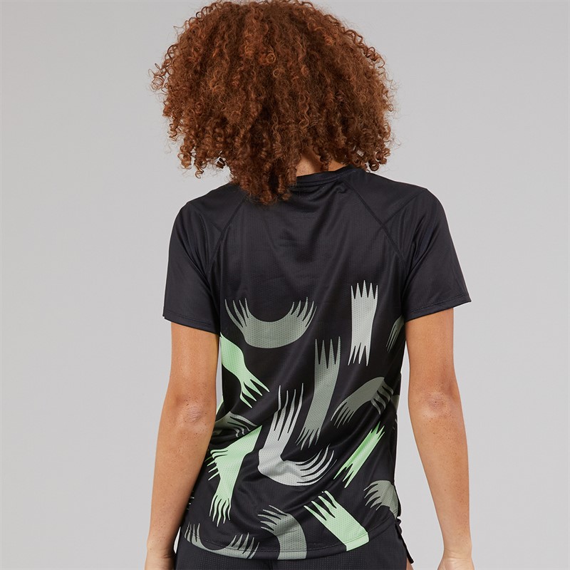 New Balance Womens London Edition Printed NB Athletics Running Top Black/Multi