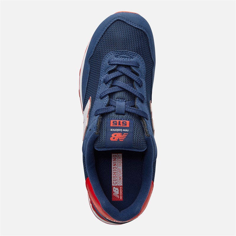New Balance Junior 515 Lace Trainers Navy/True Red
