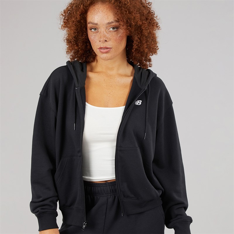 New Balance Womens Sport Essentials Full Zip Hoodie Black