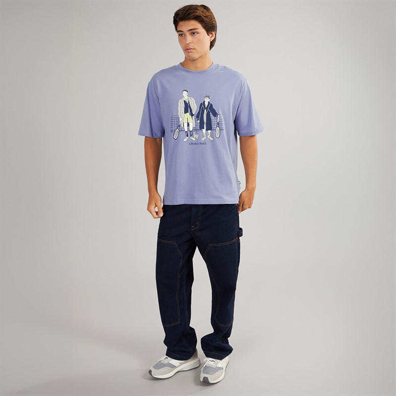 New Balance Mens A Perfect Match Tennis Graphic T-Shirt Dusk Blue