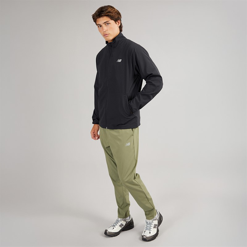 New Balance Mens Stretch Woven Training Full Zip Track Jacket Black