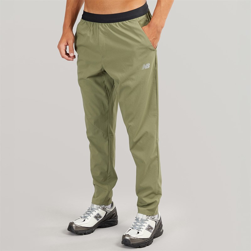 New Balance Mens AC Tapered Track Pants Olivine