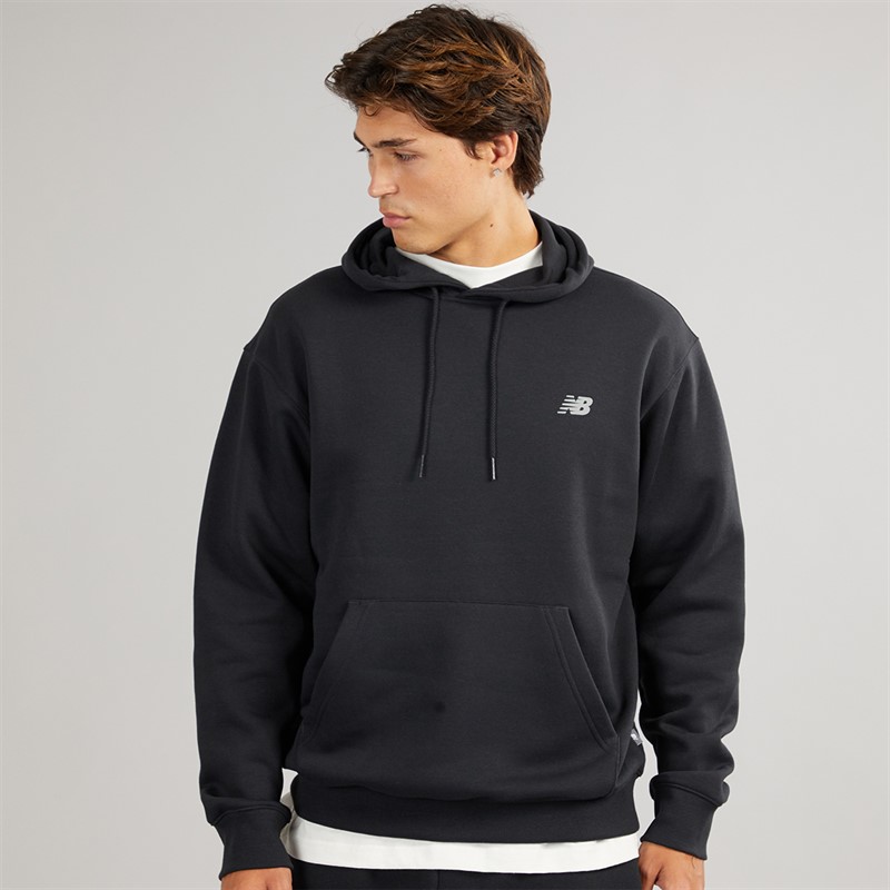 New Balance Mens Tone Big Logo Back Graphic Hoodie Black