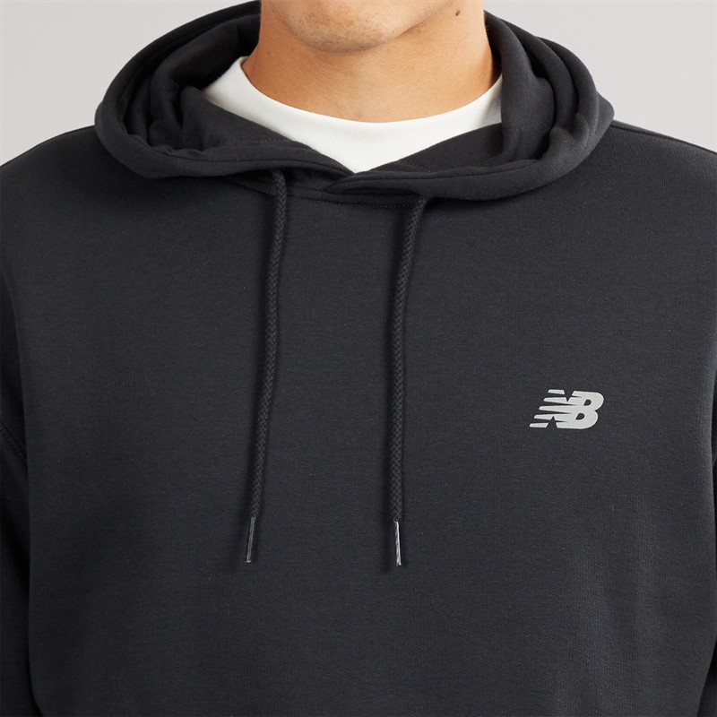 New Balance Mens Tone Big Logo Back Graphic Hoodie Black