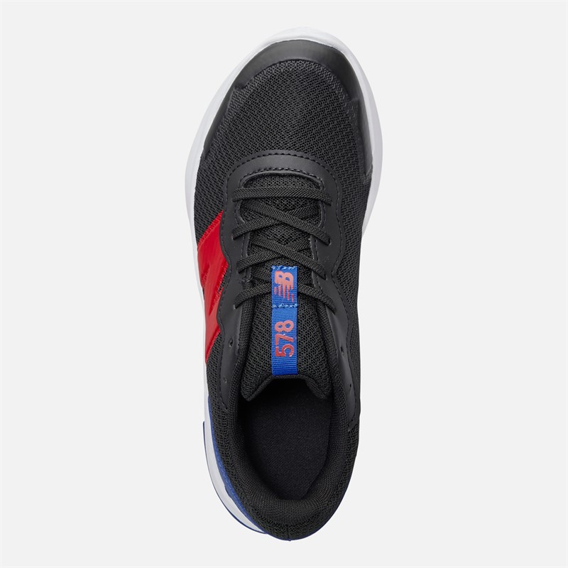 New Balance Junior 578 Neutral Running Shoes Black/Team Red