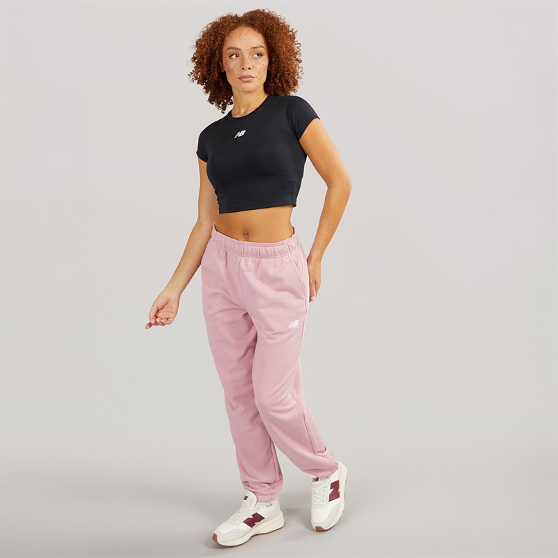 New Balance Womens Fitted Cropped T-Shirt Black