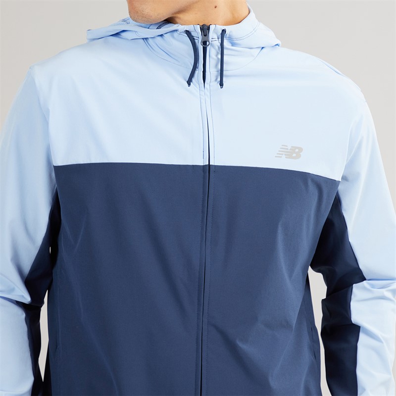 New Balance Mens Woven Full Zip Jacket Navy