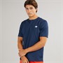 New Balance Mens Tournament Button Neck T-Shirt Navy