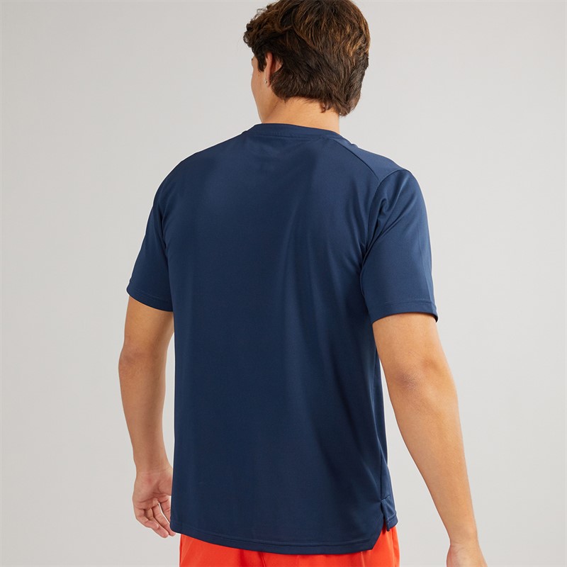 New Balance Mens Tournament Button Neck T-Shirt Navy