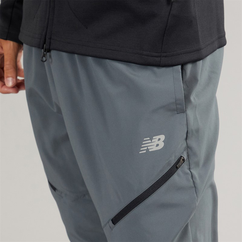 New Balance Mens Sports Essentials Woven Zip Pocket Track Pants Graphite