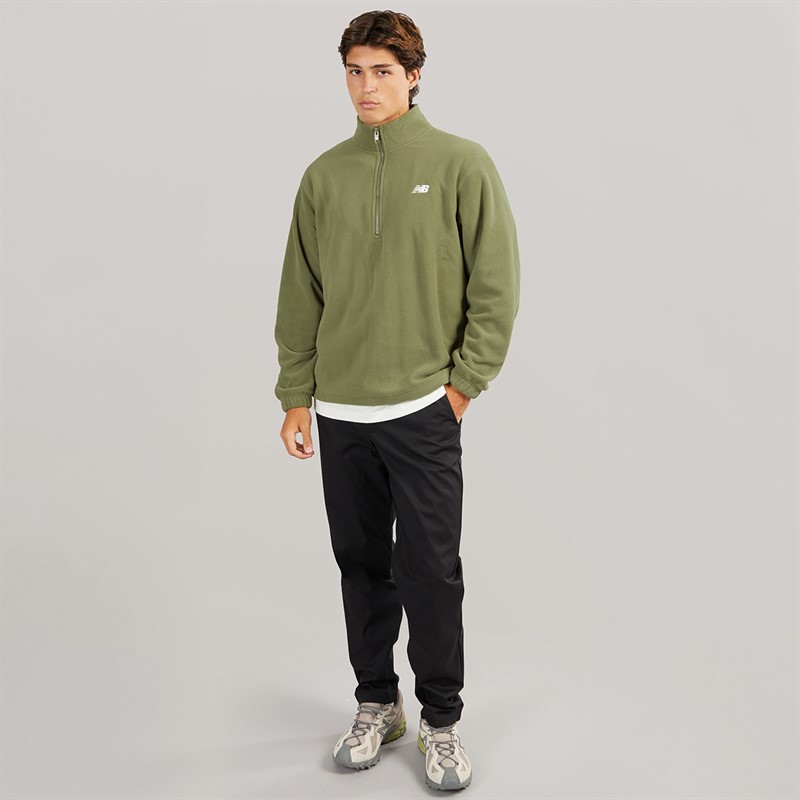 New Balance Mens Sport Essentials 1/2 Zip Polar Fleece Light Khaki Green