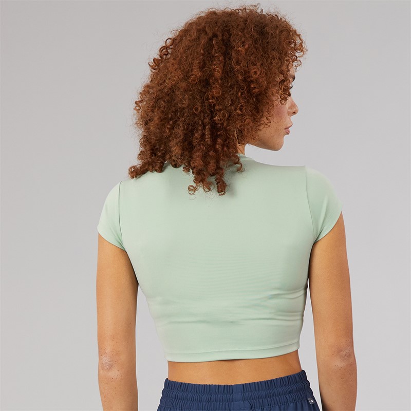 New Balance Womens Fitted Cropped T-Shirt Mountain Teal