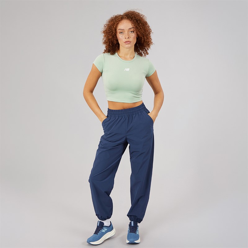 New Balance Womens Fitted Cropped T-Shirt Mountain Teal