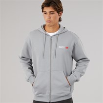 New Balance Mens Tone Logo Full Zip Hoodie Grey