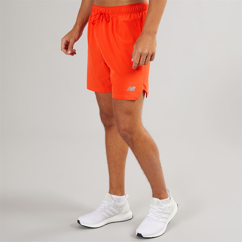 New Balance Mens RC 7 Inch Running Shorts Neo Flame