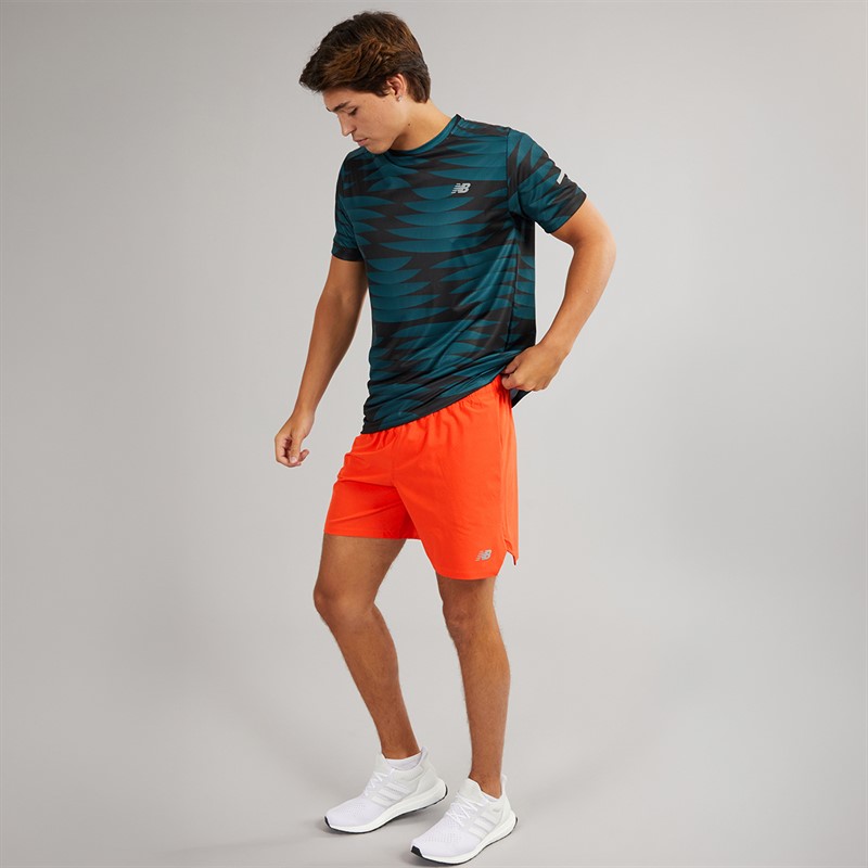 New Balance Mens RC 7 Inch Running Shorts Neo Flame