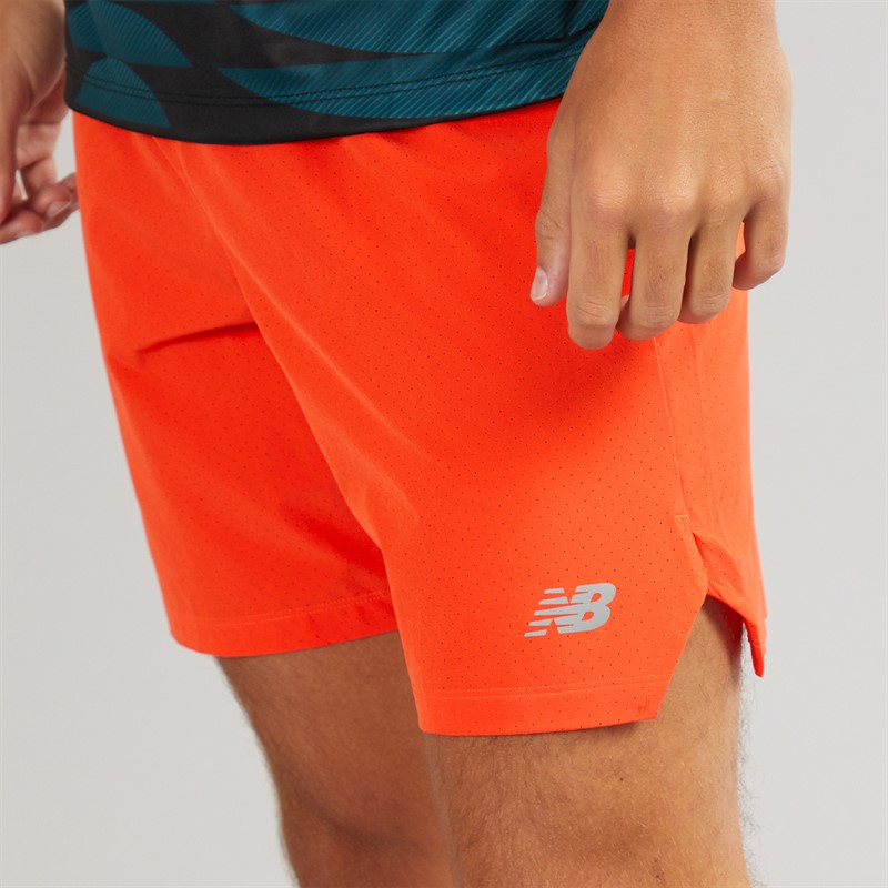 New Balance Mens RC 7 Inch Running Shorts Neo Flame
