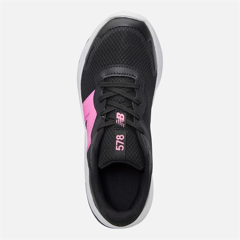 New Balance Junior Girls 578 Neutral Running Shoes Black/Pink