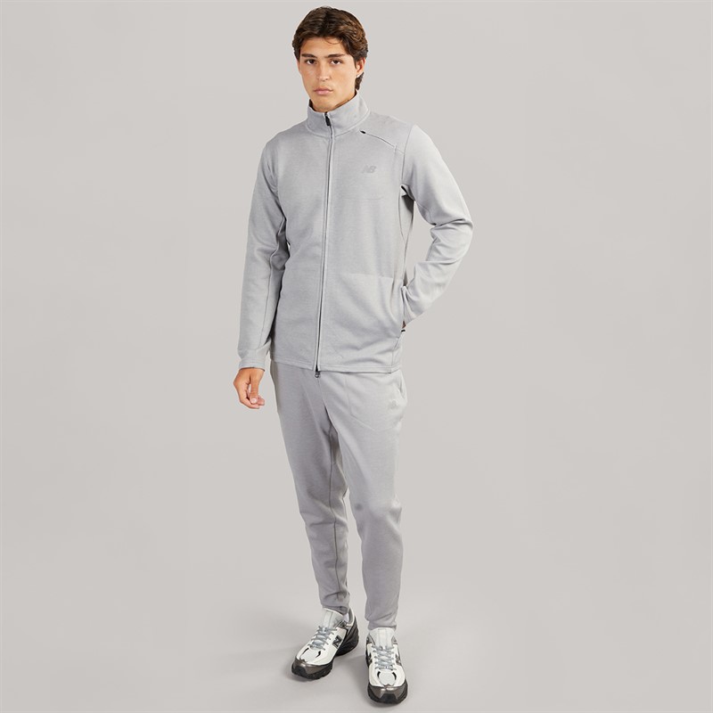 New Balance Mens Tech Knit Training Full Zip Track Jacket Athletic Grey