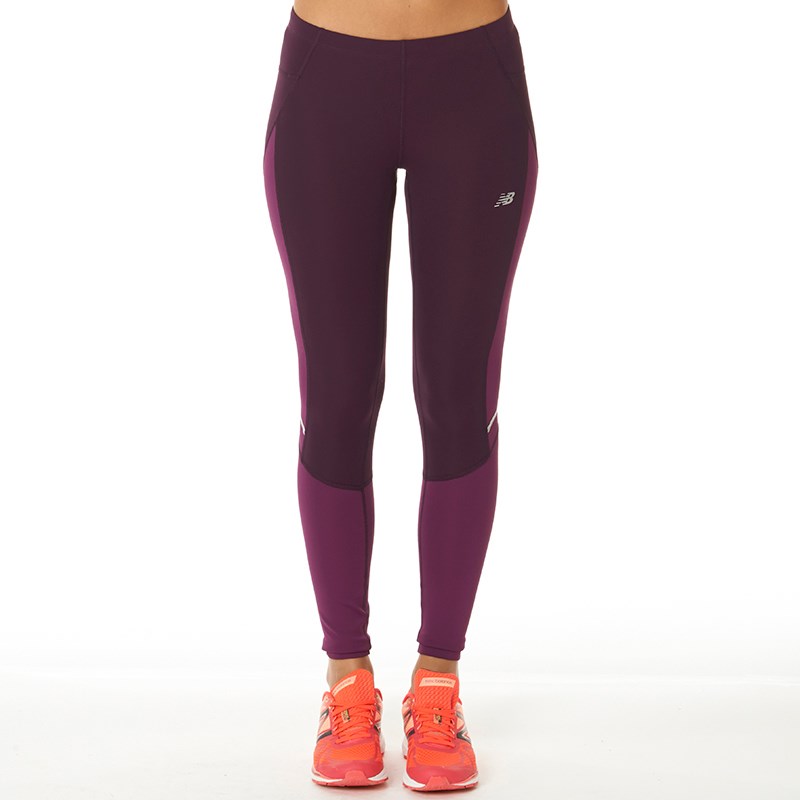 New Balance Womens Accelerate Running Tight Leggings Purple