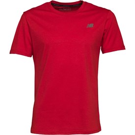 New Balance Heren Accelerate Heathered T Shirt Rood new balance kopen in de aanbieding