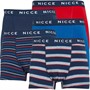 NICCE Mens Valdor Five Pack Boxers Stripes/Red/Stripes/Navy/Cobalt Blue