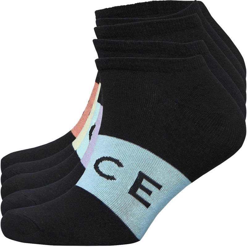 NICCE Mens Hathol Five Pack Trainer Socks Black