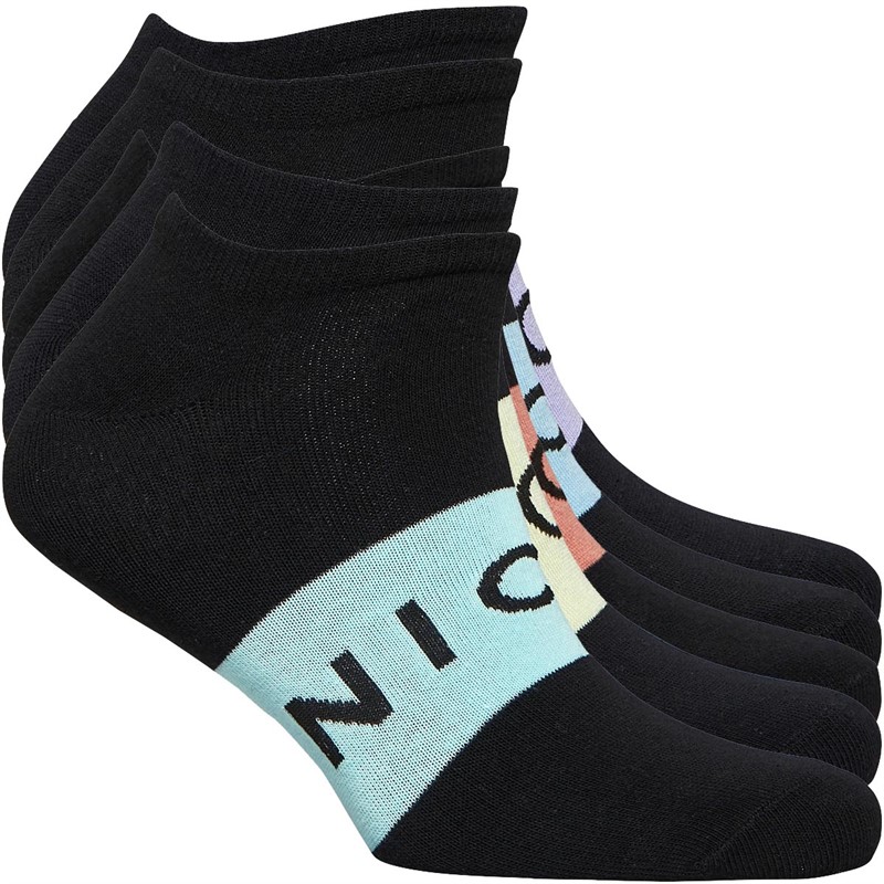 NICCE Mens Hathol Five Pack Trainer Socks Black