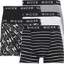 NICCE Mens Talox Five Pack Boxers Black/Grey Marl/Stripes/White/Black