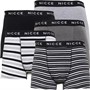 NICCE Mens Izzard Five Pack Boxers Black Stripe/Charcoal Marl/Stripe/Black/Grey Marl
