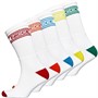 NICCE Mens Fenco Five Pack Crew Socks White