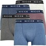 NICCE Mens Goimer Five Pack Boxers Denim Marl/Charcoal Marl/Burgundy Marl/Ecru/Navy