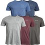NICCE Mens Medlar Five Pack T-Shirts Navy Marl/Grey Marl/Burgundy Marl/Charcoal/Denim