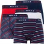 NICCE Mens Gyver Five Pack Boxers Navy AOP/Red/Navy Stripe/White/Navy