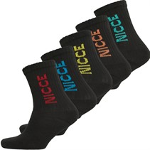 NICCE Boys Herrin Five Pack Sports Crew Socks Black