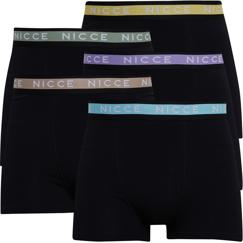 NICCE Mens Quentin Five Pack Boxers Black