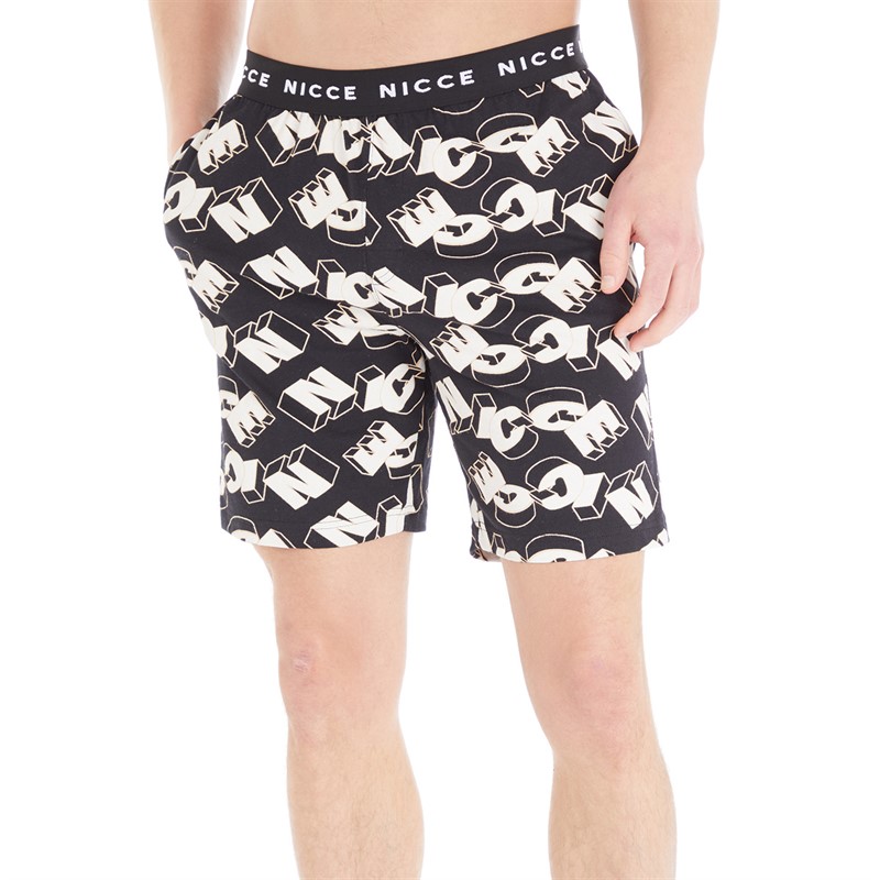 Buy NICCE Mens Hudson AOP Lounge Shorts Black