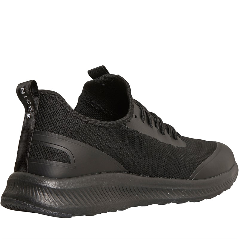 NICCE Mens Chassis Trainers Black/Silver Grey