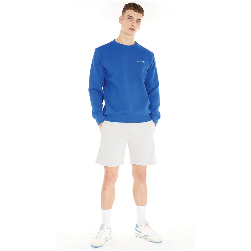 NICCE Mens Chest Logo Crew Sweatshirt Royal Blue