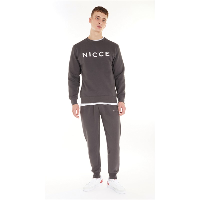 NICCE Mens Original Logo Crew Sweatshirt Coal