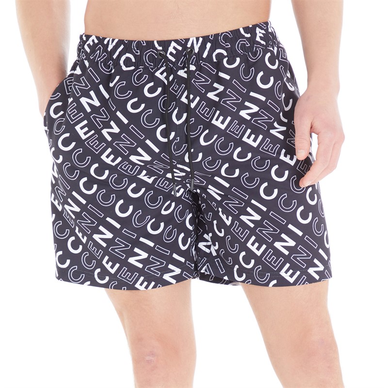 NICCE Mens Torrey AOP Swim Shorts Black