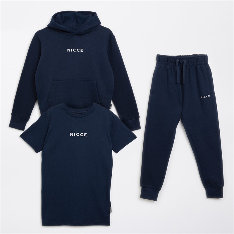 NICCE Boys Dylan Tracksuit And T-Shirt Three Pack Set Navy