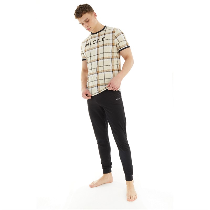 Buy NICCE Mens Havarn Pyjama Bottoms A Black