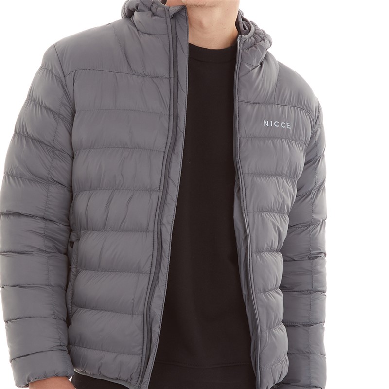 NICCE Mens Lionel Zip Through Padded Jacket Coal