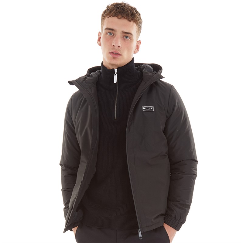 NICCE Mens Turnstile Zip Through Hooded Jacket Black