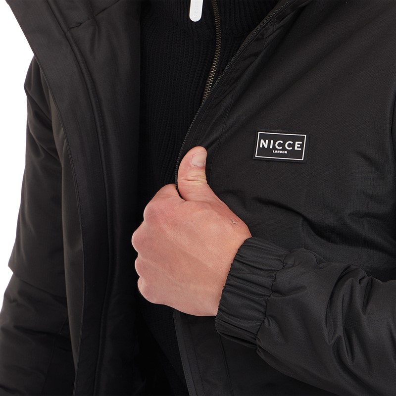 NICCE Mens Turnstile Zip Through Hooded Jacket Black