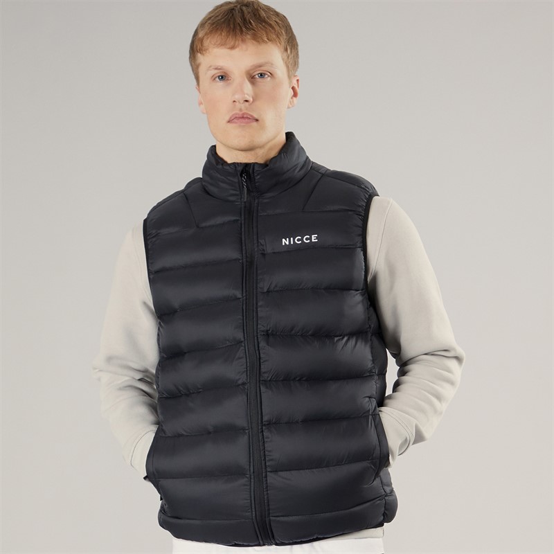 NICCE Mens Cetera Zip Through Padded Gilet Black