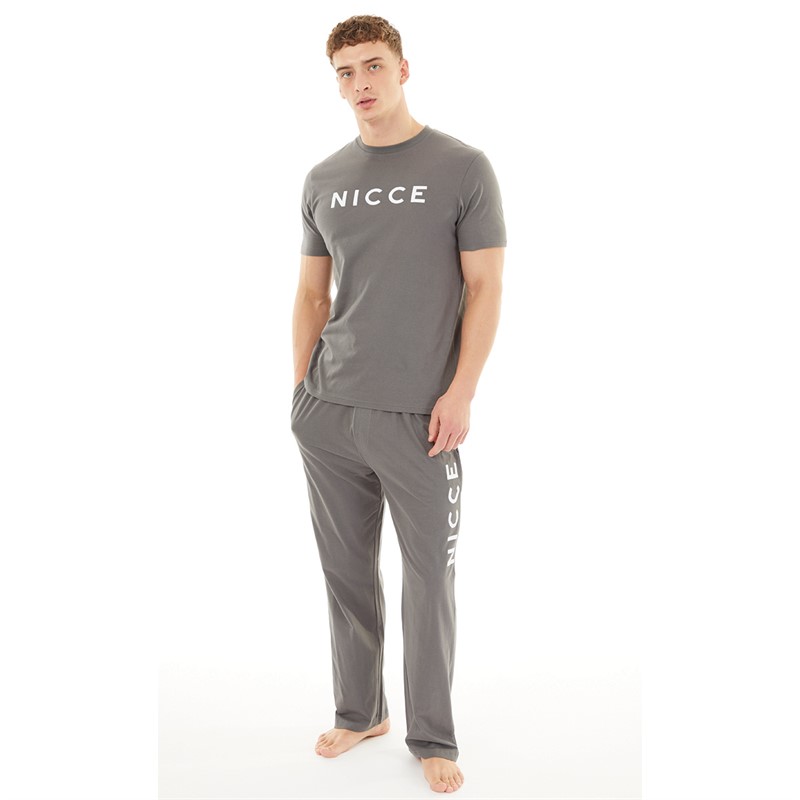 NICCE Mens Henry Lounge Set Coal